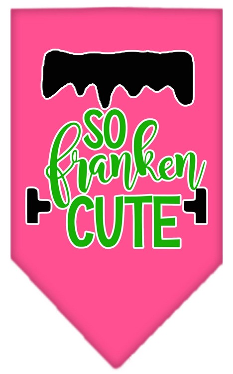 So Franken Cute Screen Print Bandana Bright Pink Small